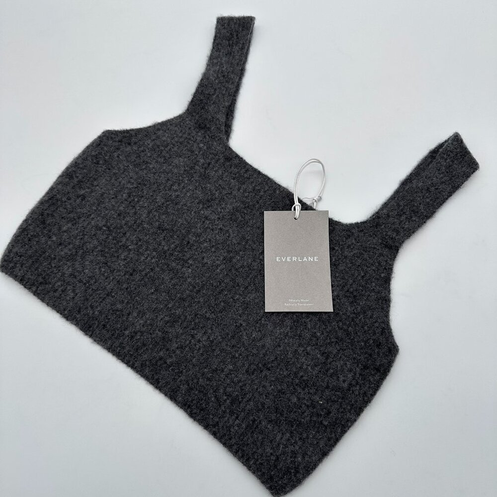 Everlane Women's The Cozy Stretch Wool Yak Blend Cropped‎ Tank, Heather Charcoal